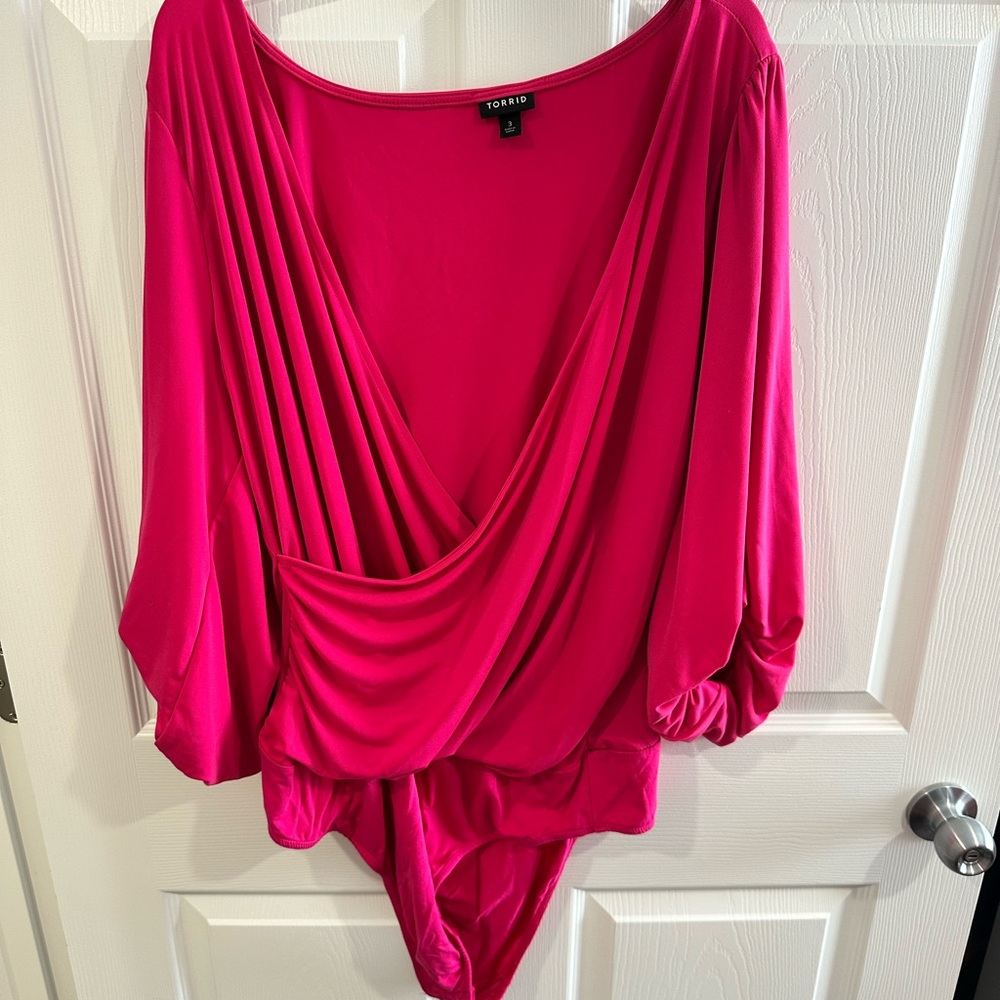 Torrid Fuchsia Drape Bodysuit